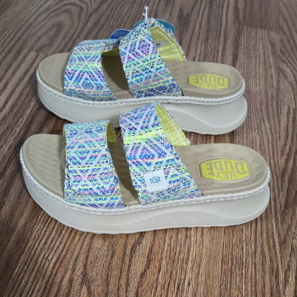 Hey Dude Blue Multi Patterned Textile - Picture 2 of 8